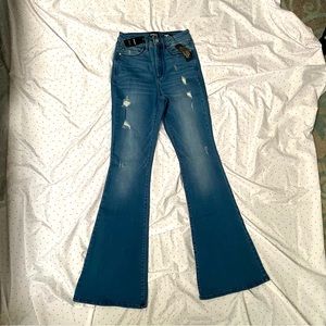 Bebe jeans high rise bell bottoms